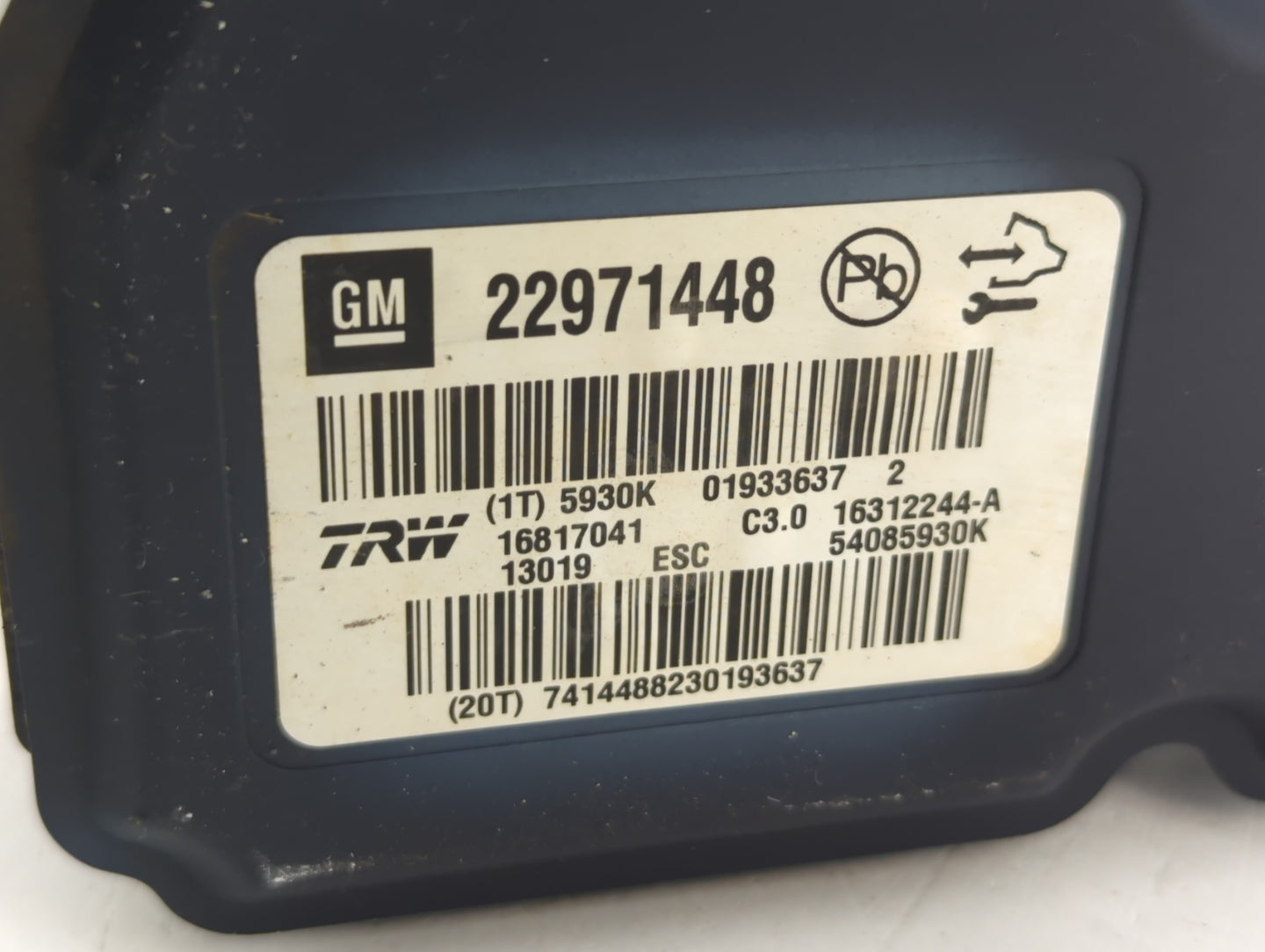 2013-2016 Chevrolet Malibu ABS Pump Control Module Replacement P/N:22971448 Fits Fits 2012 2013 2014 2015 2016 OEM Used Auto