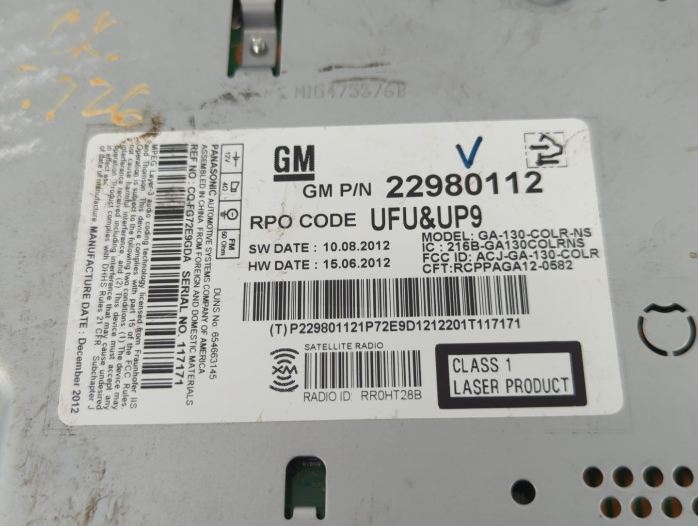 2013-2013 Chevrolet Malibu Am Fm Cd Player Radio Receiver - Oemusedautoparts1.com