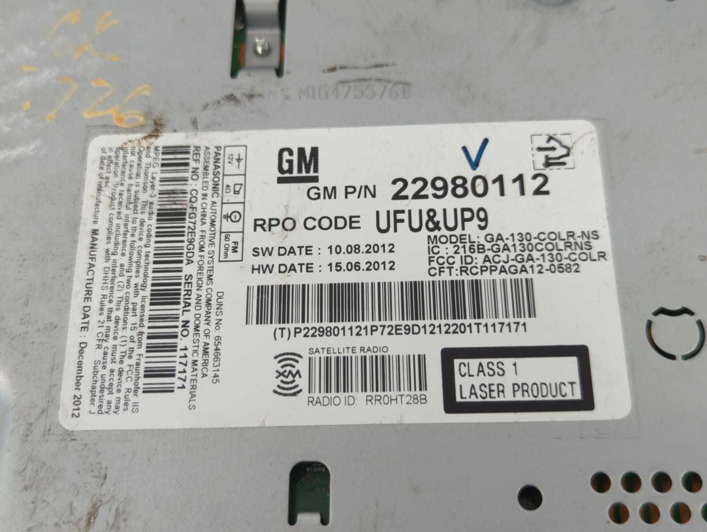 2013-2013 Chevrolet Malibu Am Fm Cd Player Radio Receiver - Oemusedautoparts1.com