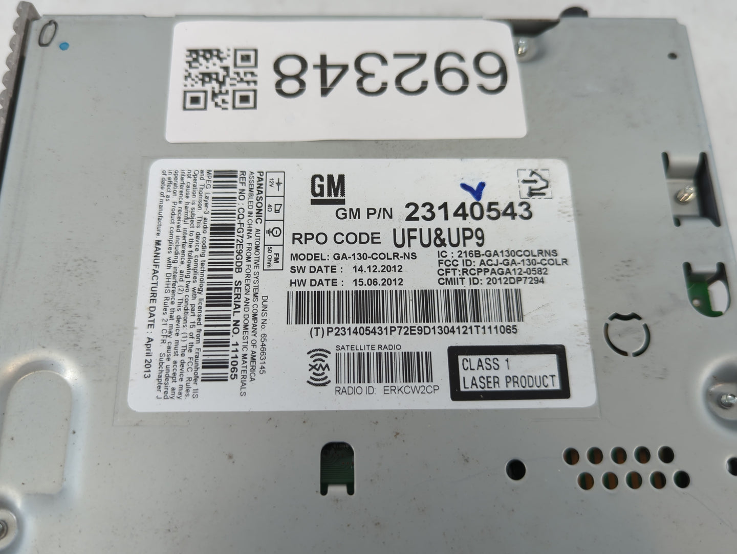 2013-2013 Chevrolet Malibu Am Fm Cd Player Radio Receiver - Oemusedautoparts1.com