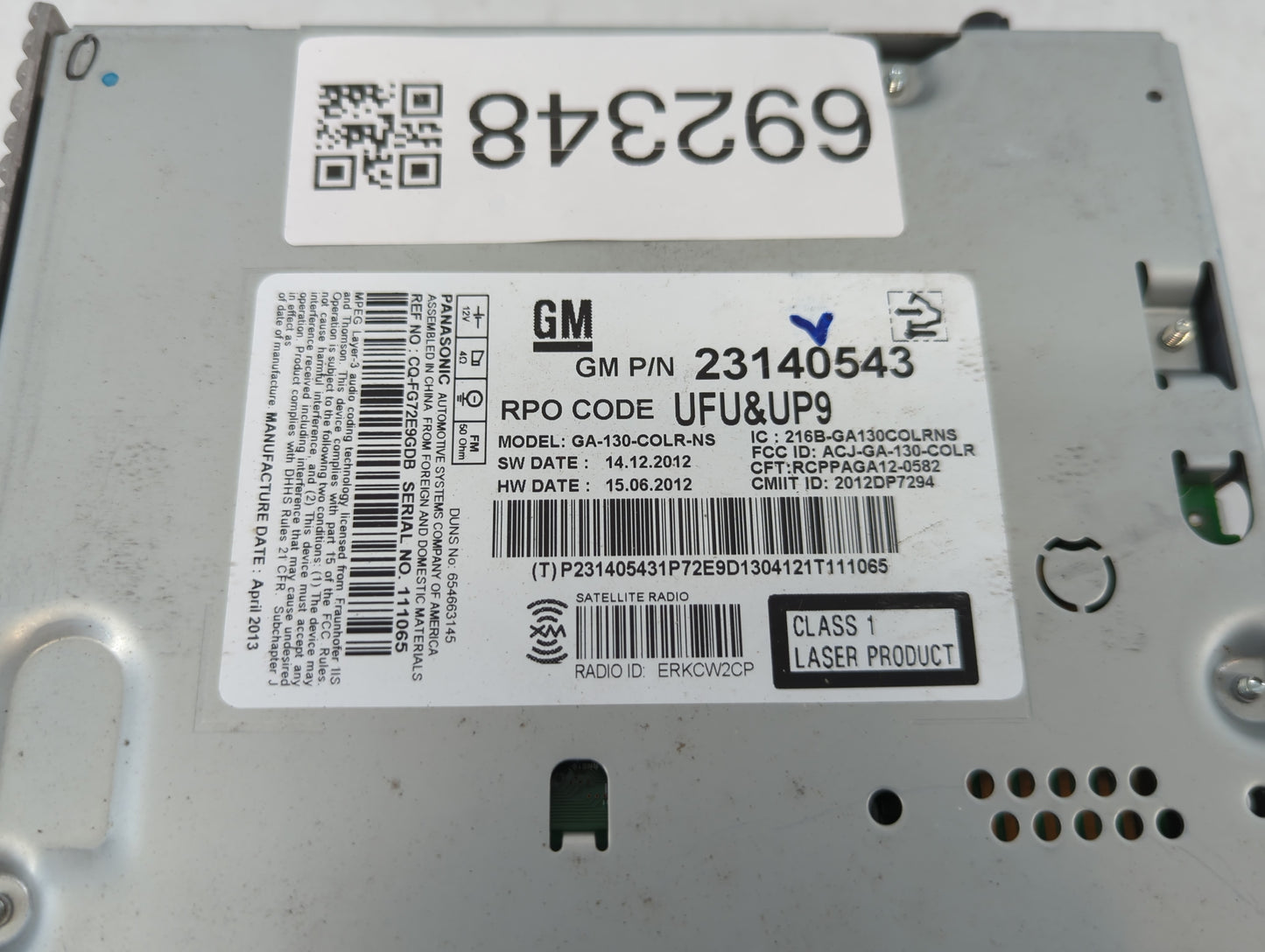 2013-2013 Chevrolet Malibu Am Fm Cd Player Radio Receiver - Oemusedautoparts1.com