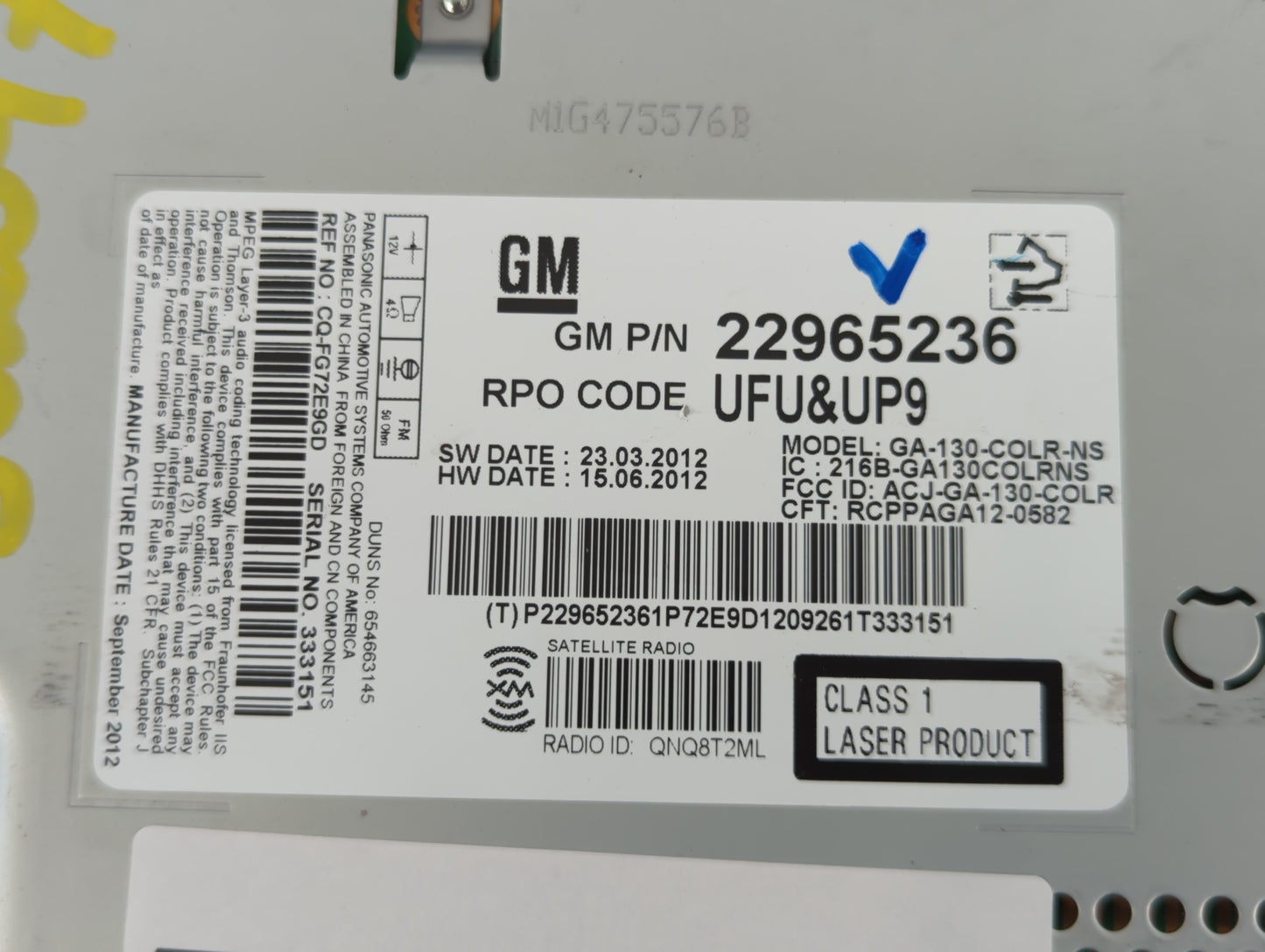 2013-2013 Chevrolet Malibu Am Fm Cd Player Radio Receiver - Oemusedautoparts1.com