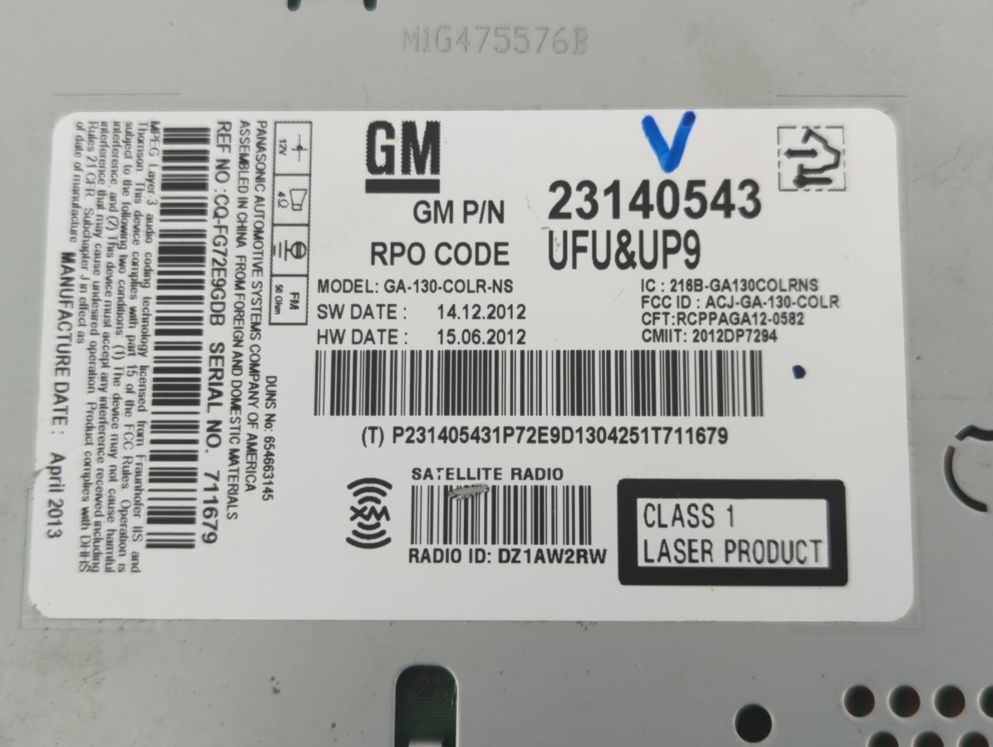 2013 Chevrolet Malibu Radio AM FM Cd Player Receiver Replacement P/N:23140543 Fits OEM Used Auto Parts - Oemusedautoparts1.c