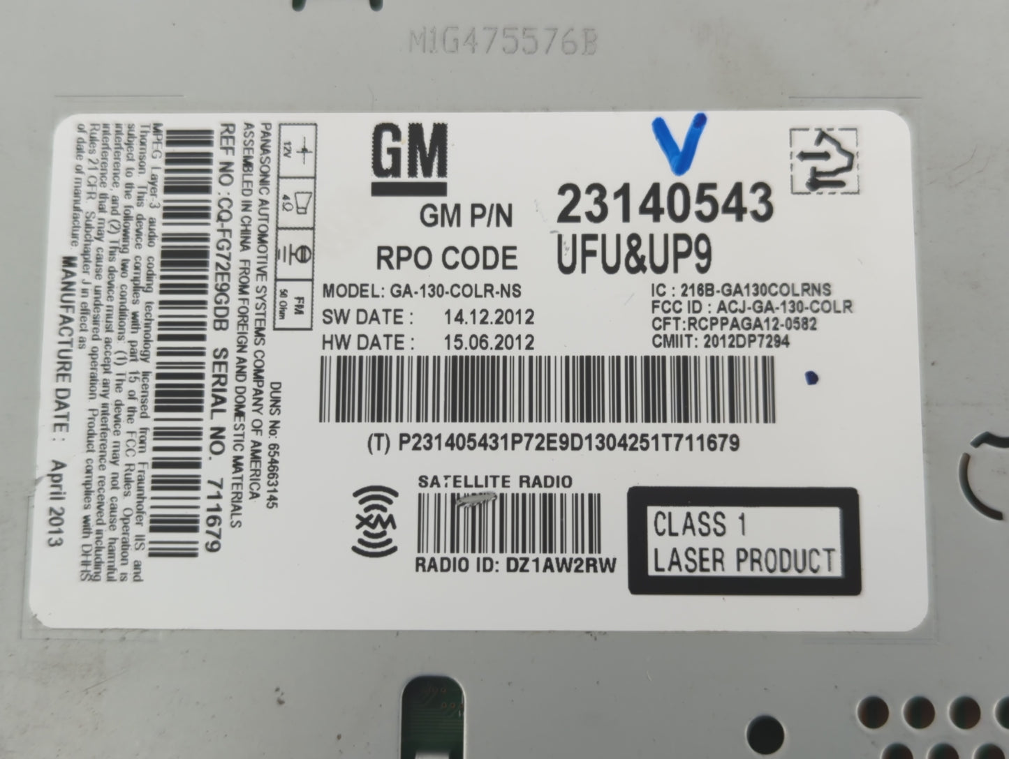 2013 Chevrolet Malibu Radio AM FM Cd Player Receiver Replacement P/N:23140543 Fits OEM Used Auto Parts - Oemusedautoparts1.c
