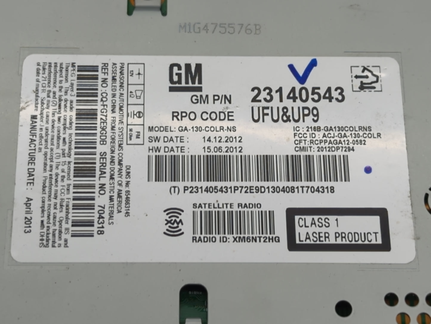 2013-2013 Chevrolet Malibu Am Fm Cd Player Radio Receiver - Oemusedautoparts1.com