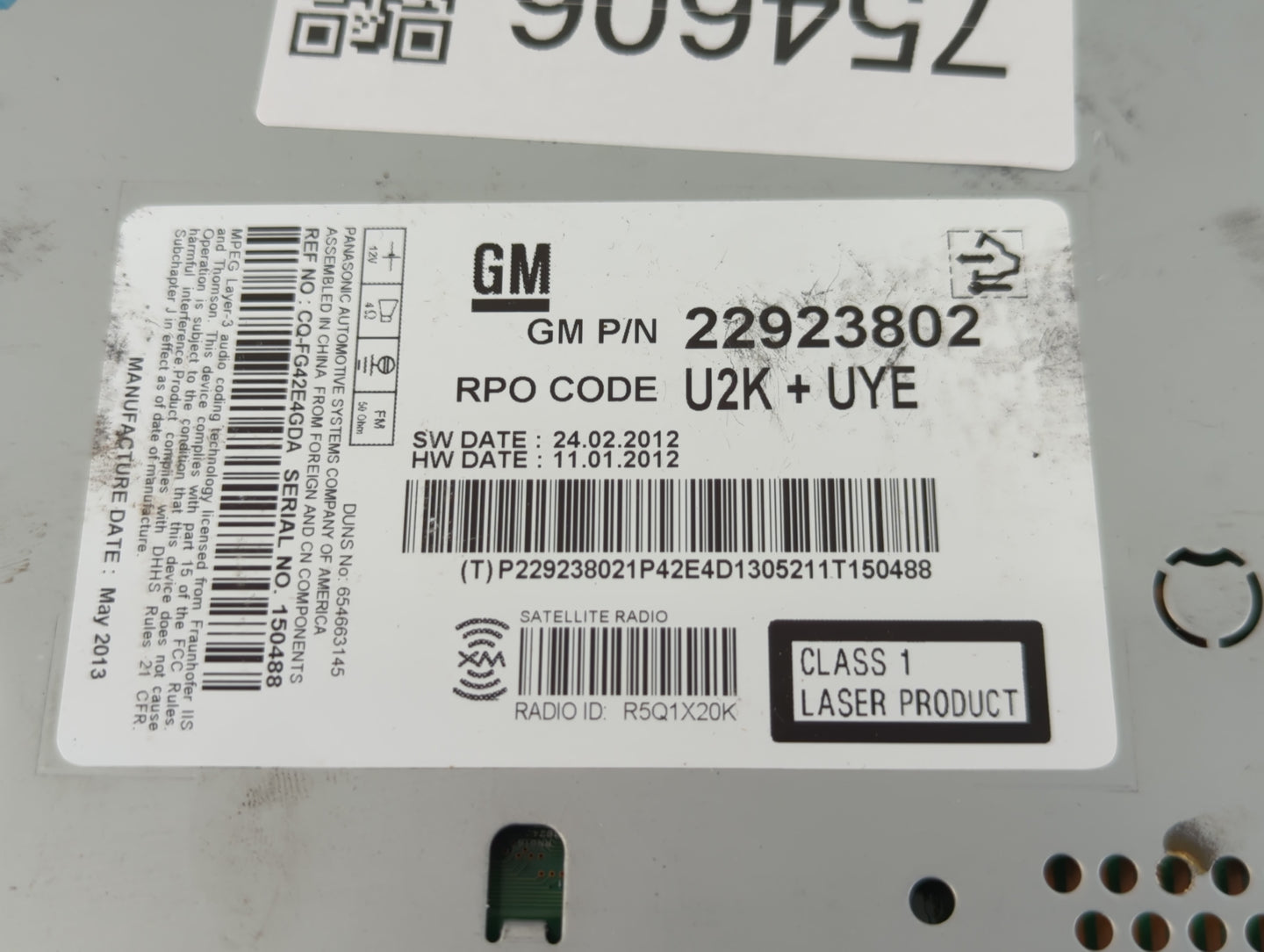 2013-2013 Chevrolet Malibu Am Fm Cd Player Radio Receiver - Oemusedautoparts1.com