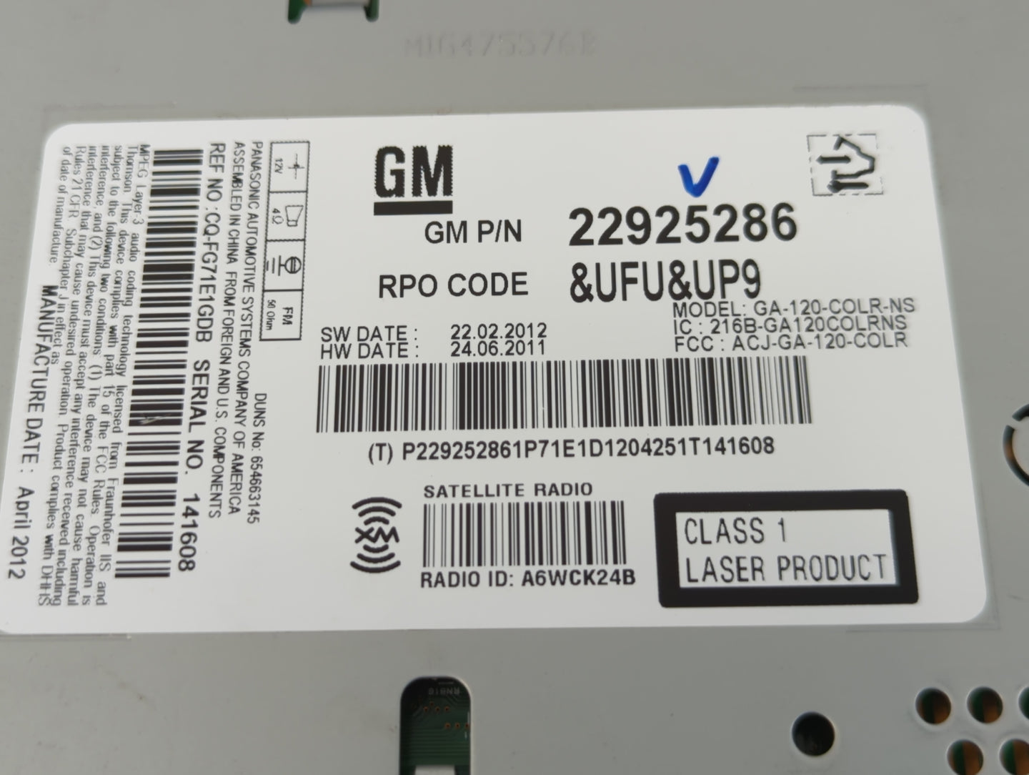 2013-2013 Chevrolet Malibu Am Fm Cd Player Radio Receiver - Oemusedautoparts1.com