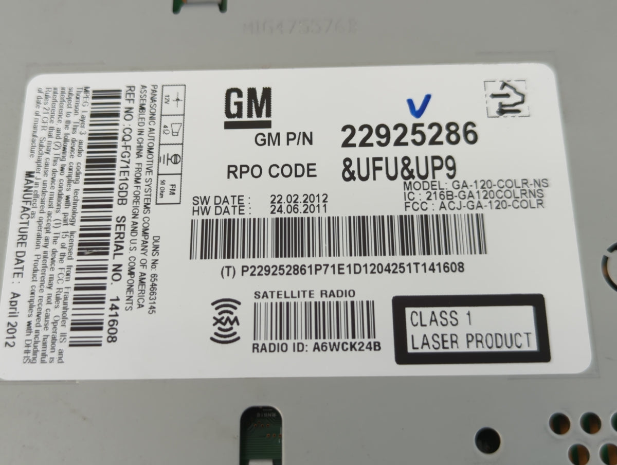 2013-2013 Chevrolet Malibu Am Fm Cd Player Radio Receiver 755549 - Oemusedautoparts1.com