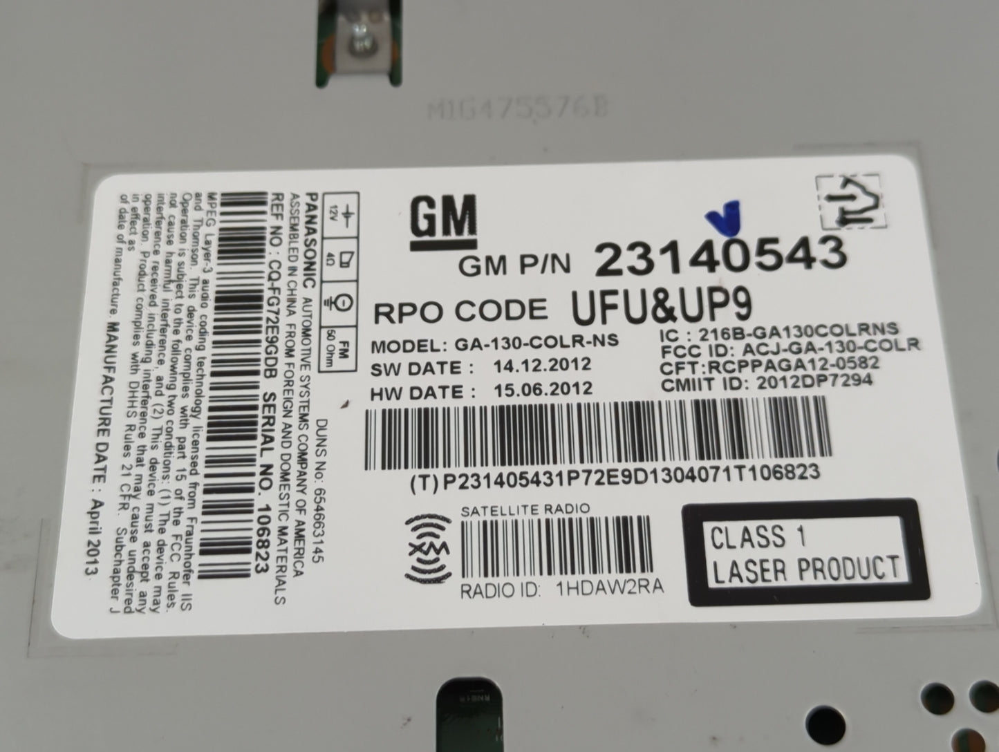 2013-2013 Chevrolet Malibu Am Fm Cd Player Radio Receiver - Oemusedautoparts1.com