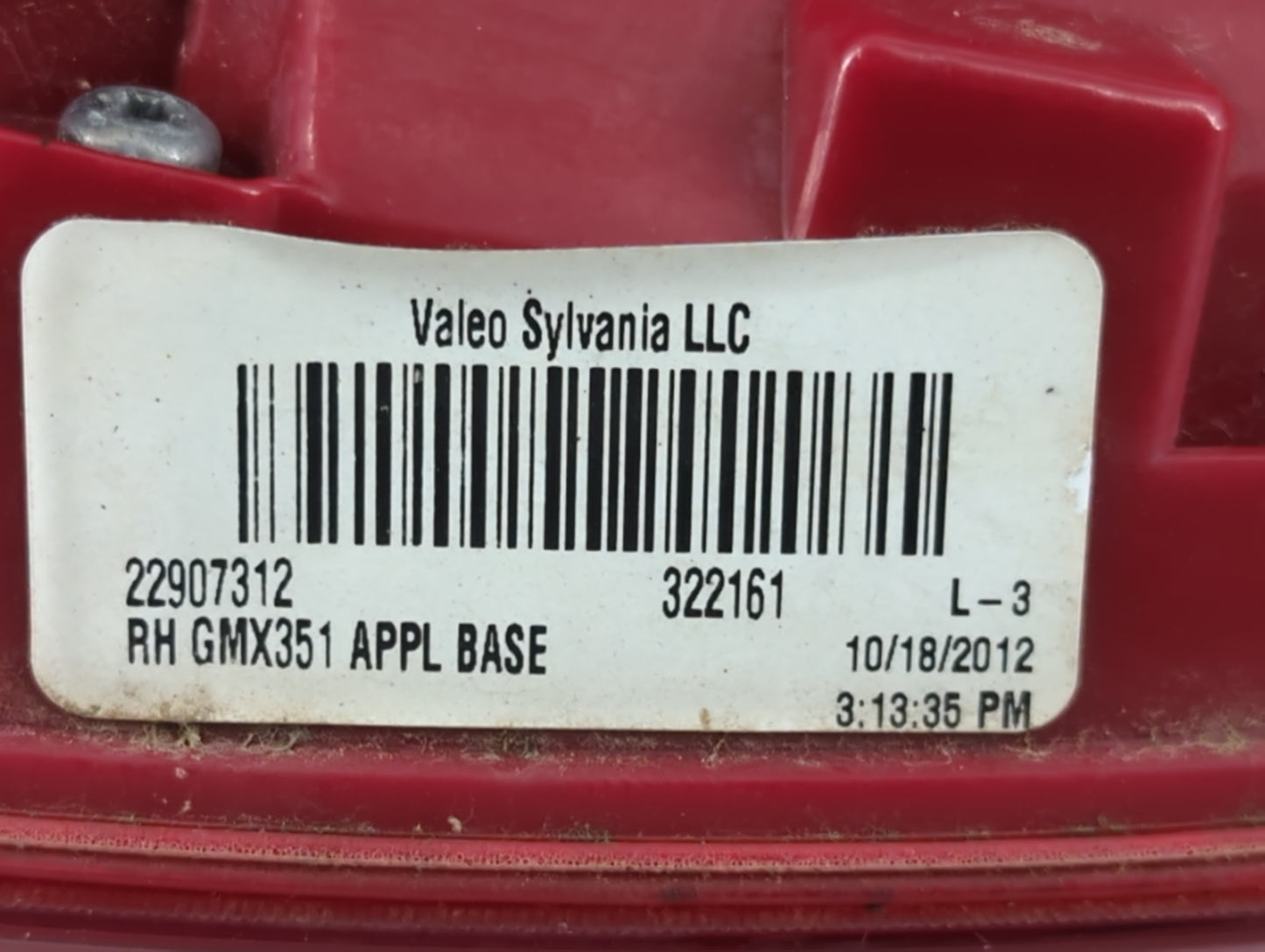 2013-2016 Chevrolet Malibu Tail Light Assembly Driver Left OEM P/N:322161 22907312 Fits Fits 2013 2014 2015 2016 OEM Used Au
