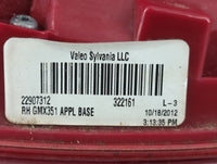 2013-2016 Chevrolet Malibu Tail Light Assembly Driver Left OEM P/N:322161 22907312 Fits Fits 2013 2014 2015 2016 OEM Used Au