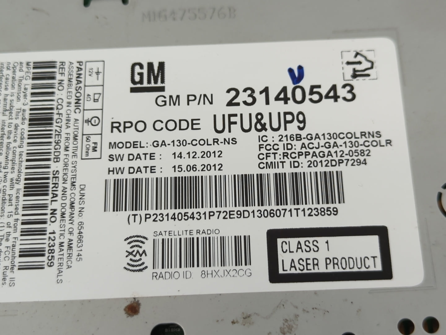 2013 Chevrolet Malibu Radio AM FM Cd Player Receiver Replacement P/N:23140543 Fits OEM Used Auto Parts - Oemusedautoparts1.c