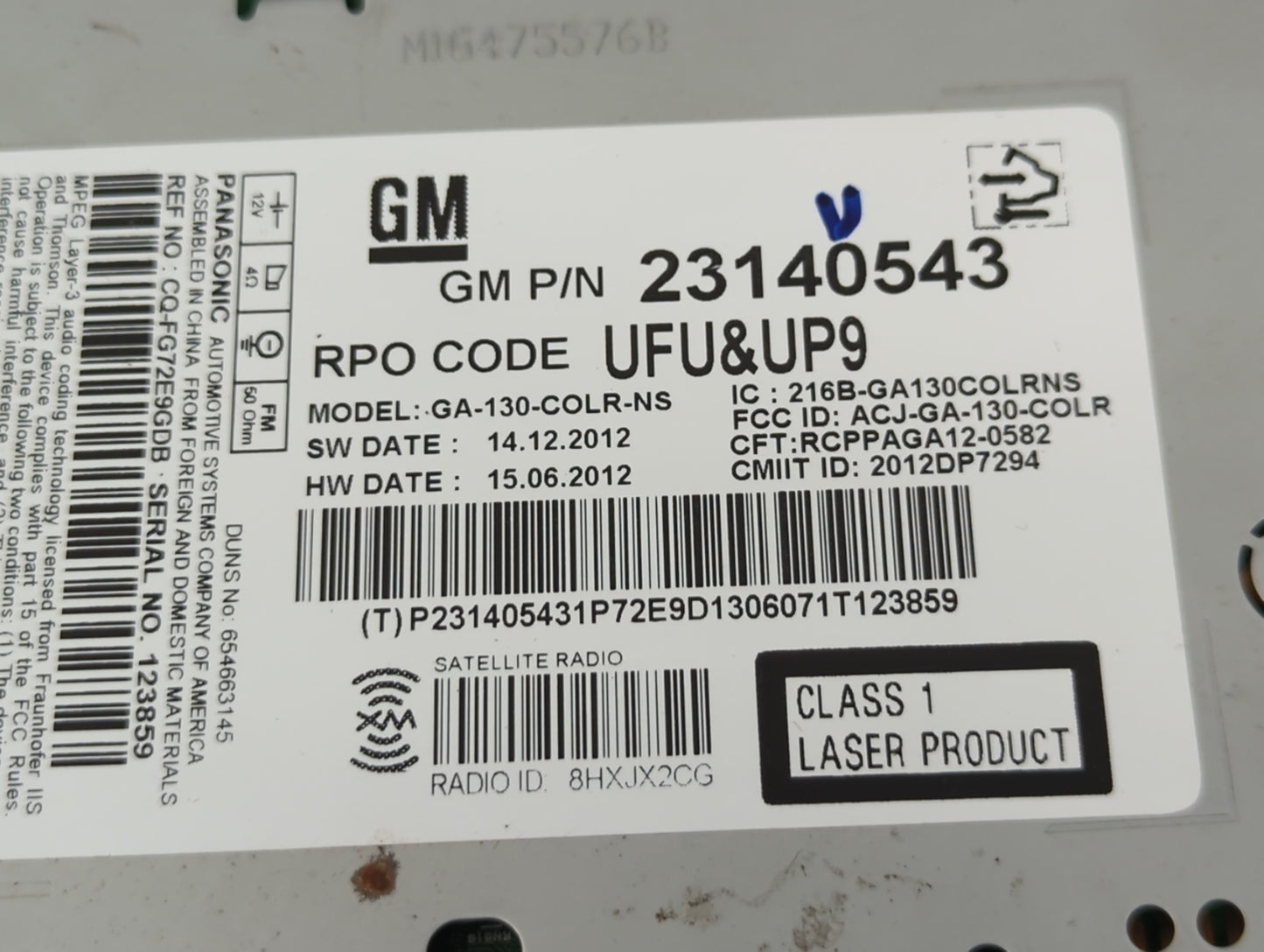 2013 Chevrolet Malibu Radio AM FM Cd Player Receiver Replacement P/N:23140543 Fits OEM Used Auto Parts - Oemusedautoparts1.c