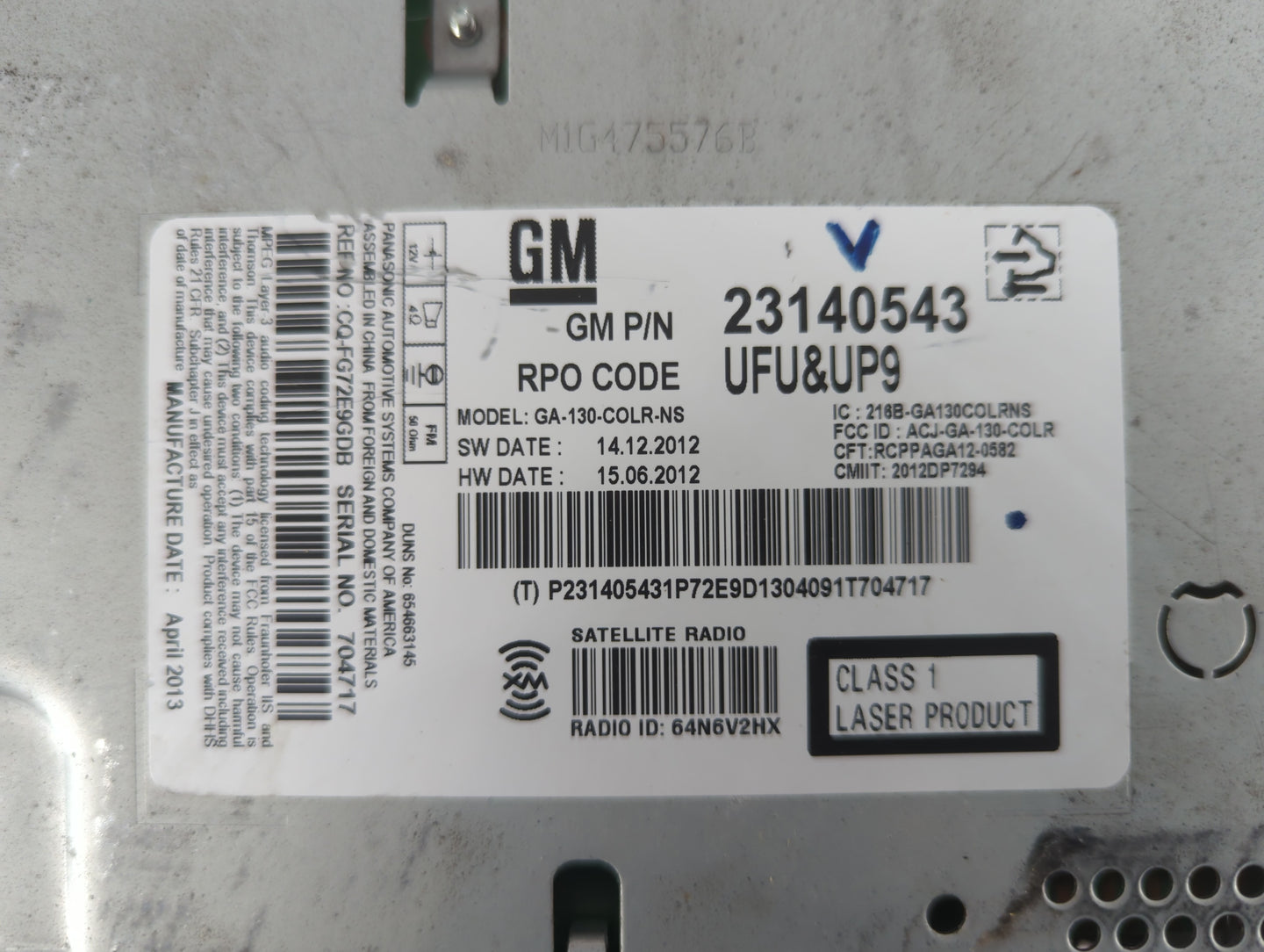 2013 Chevrolet Malibu Radio AM FM Cd Player Receiver Replacement P/N:23140543 Fits OEM Used Auto Parts - Oemusedautoparts1.c
