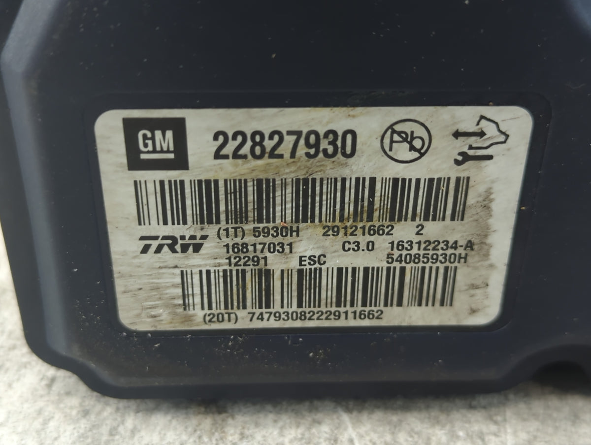 2013-2016 Chevrolet Malibu Anti-Lock Brake ABS Pump Module Actuator OEM P/N:22827930 Fits Fits 2012 2013 2014 2015 2016 OEM 