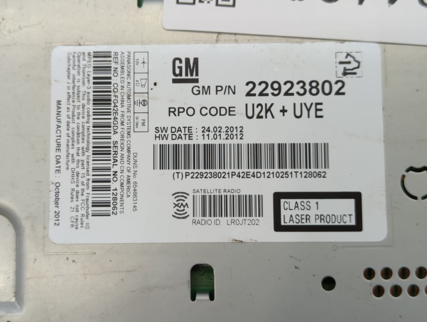 2013-2013 Chevrolet Malibu Am Fm Cd Player Radio Receiver - Oemusedautoparts1.com