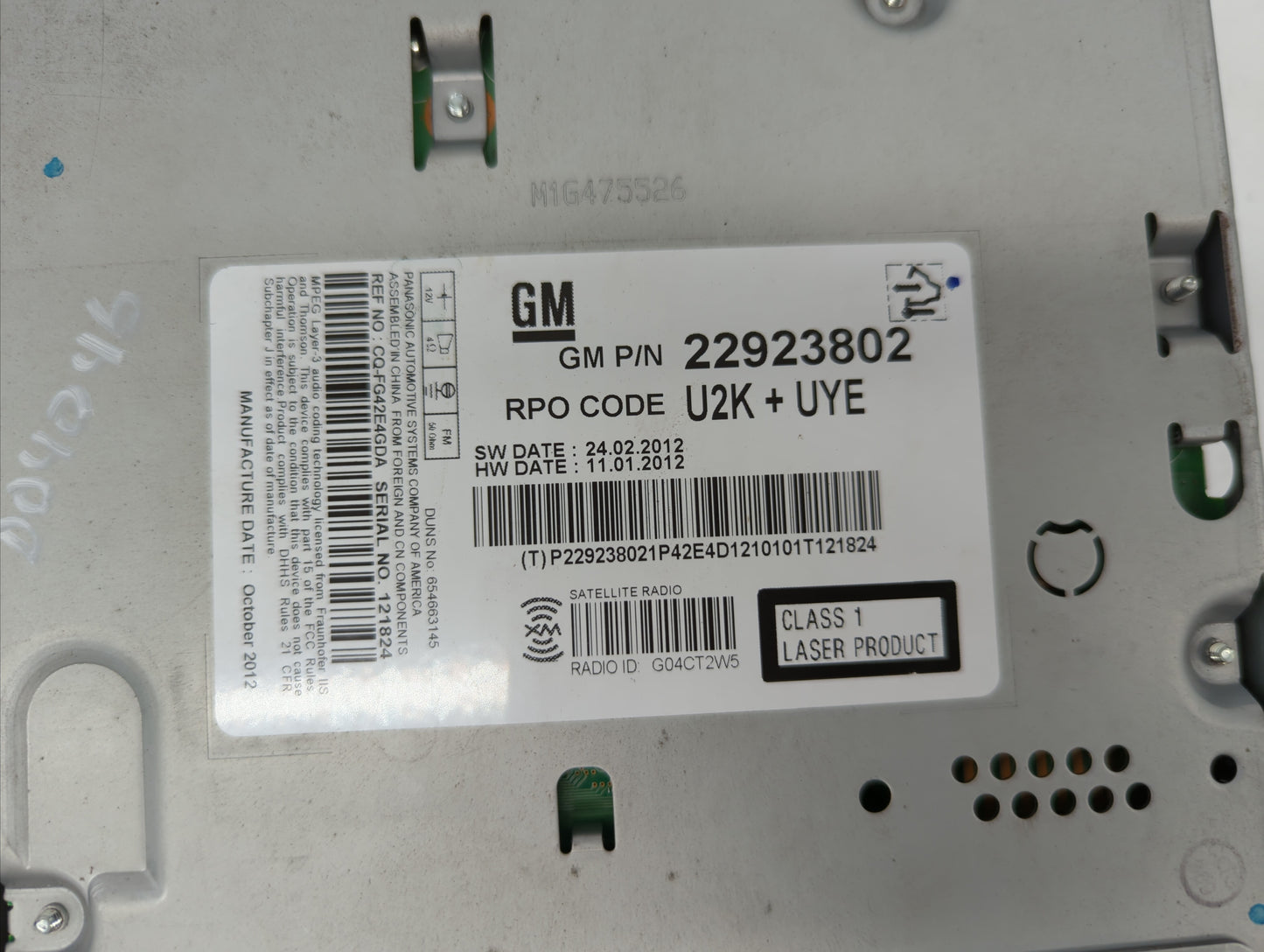 2013-2013 Chevrolet Malibu Am Fm Cd Player Radio Receiver - Oemusedautoparts1.com