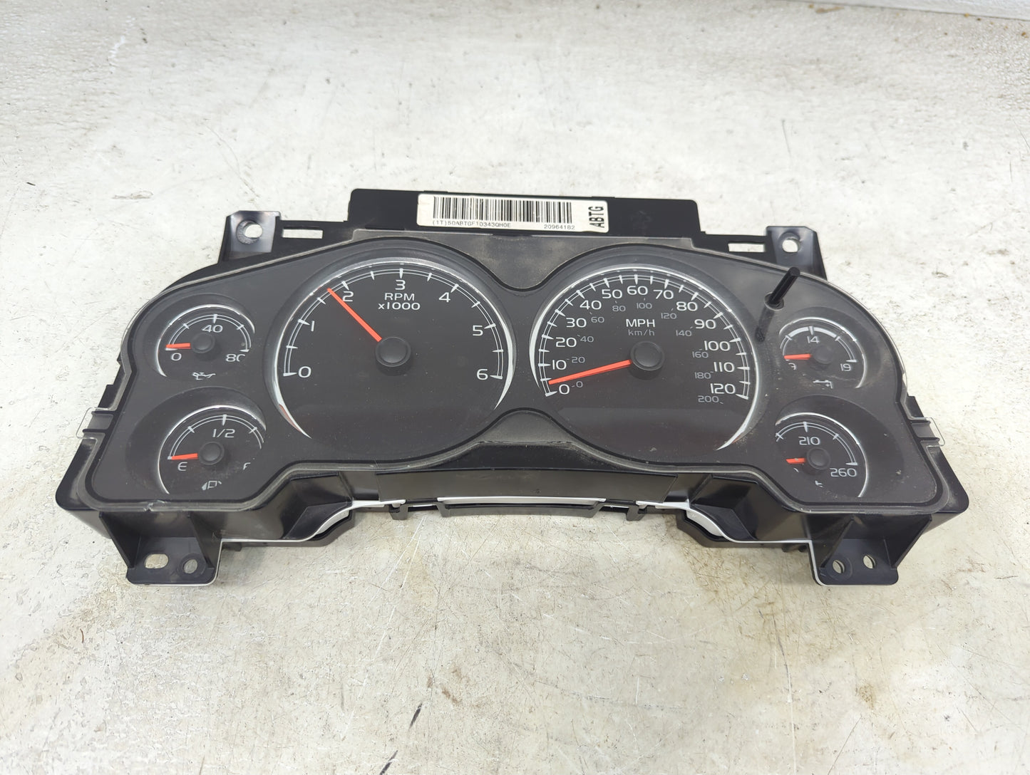 2008-2013 Chevrolet Silverado 1500 Instrument Cluster Speedometer Gauges P/N:28255338 255338010343CYST Miles: Fits OEM Used 