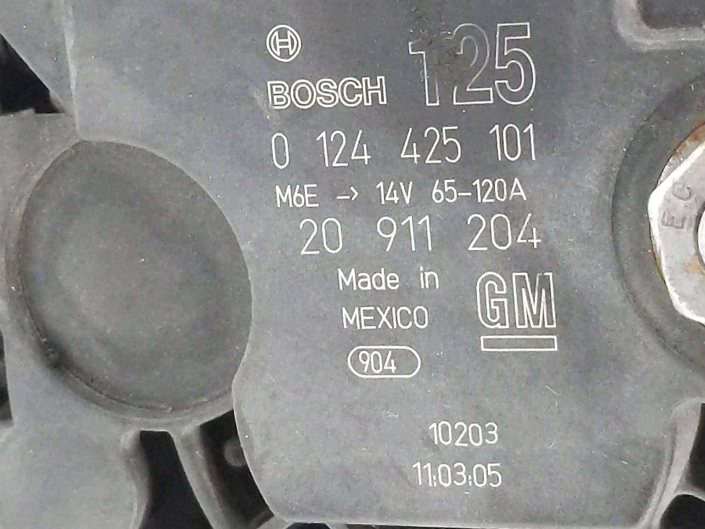 2007-2014 Chevrolet Silverado 2500 Alternator Replacement Generator Charging Assembly Engine OEM P/N:0 124 425 101 Fits OEM 
