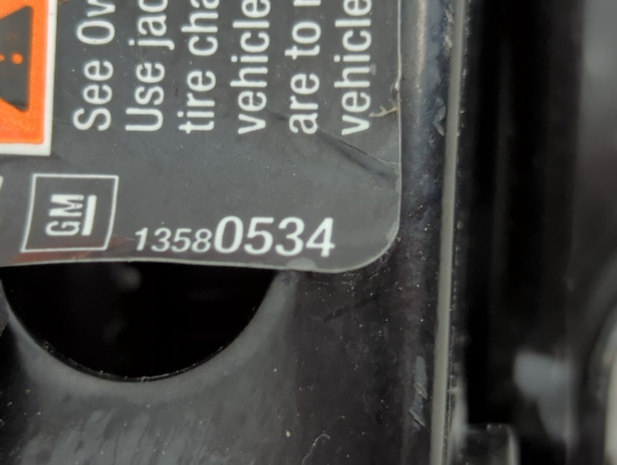 2013 Chevrolet Sonic Spare Scissor Car Jack 1068504 - Oemusedautoparts1.com
