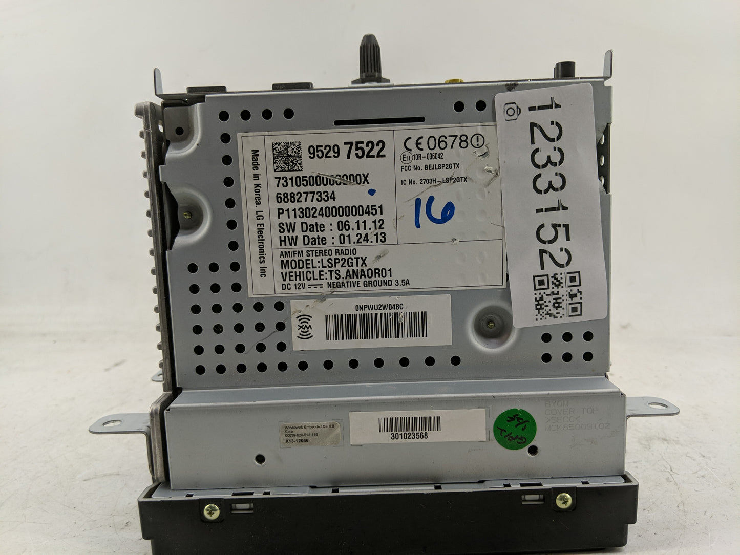2013 Chevrolet Sonic Radio AM FM Cd Player Receiver Replacement P/N:95297522 Fits OEM Used Auto Parts - Oemusedautoparts1.co