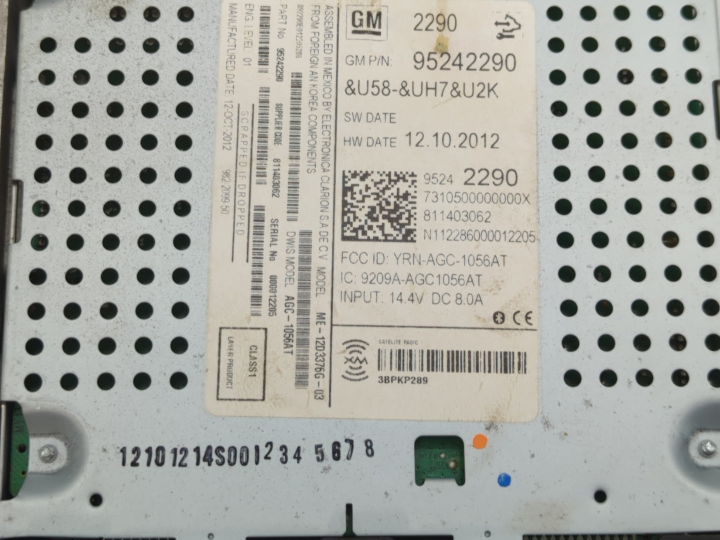 2013 Chevrolet Sonic Radio AM FM Cd Player Receiver Replacement P/N:95242290 Fits OEM Used Auto Parts - Oemusedautoparts1.co