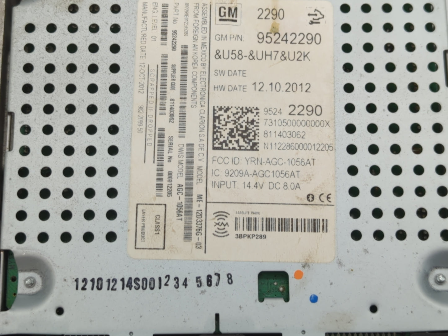 2013 Chevrolet Sonic Radio AM FM Cd Player Receiver Replacement P/N:95242290 Fits OEM Used Auto Parts - Oemusedautoparts1.co