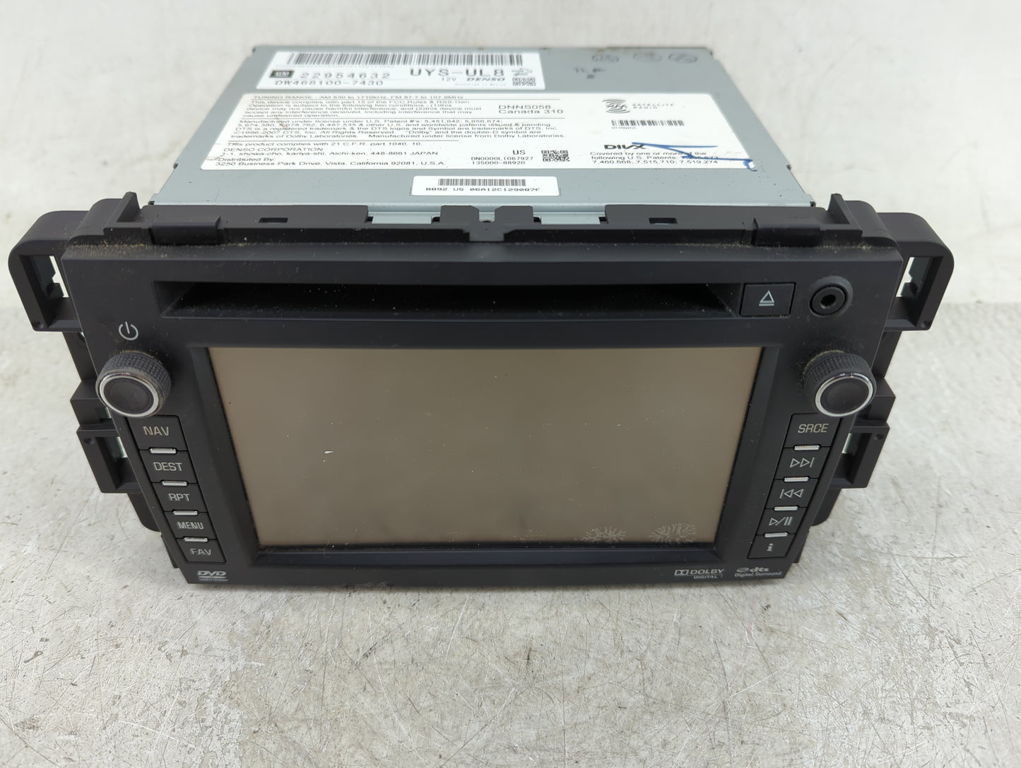 2012-2014 Chevrolet Tahoe Radio AM FM Cd Player Receiver Replacement P/N:DW468100-7430 22954632 Fits Fits 2012 2013 2014 OEM