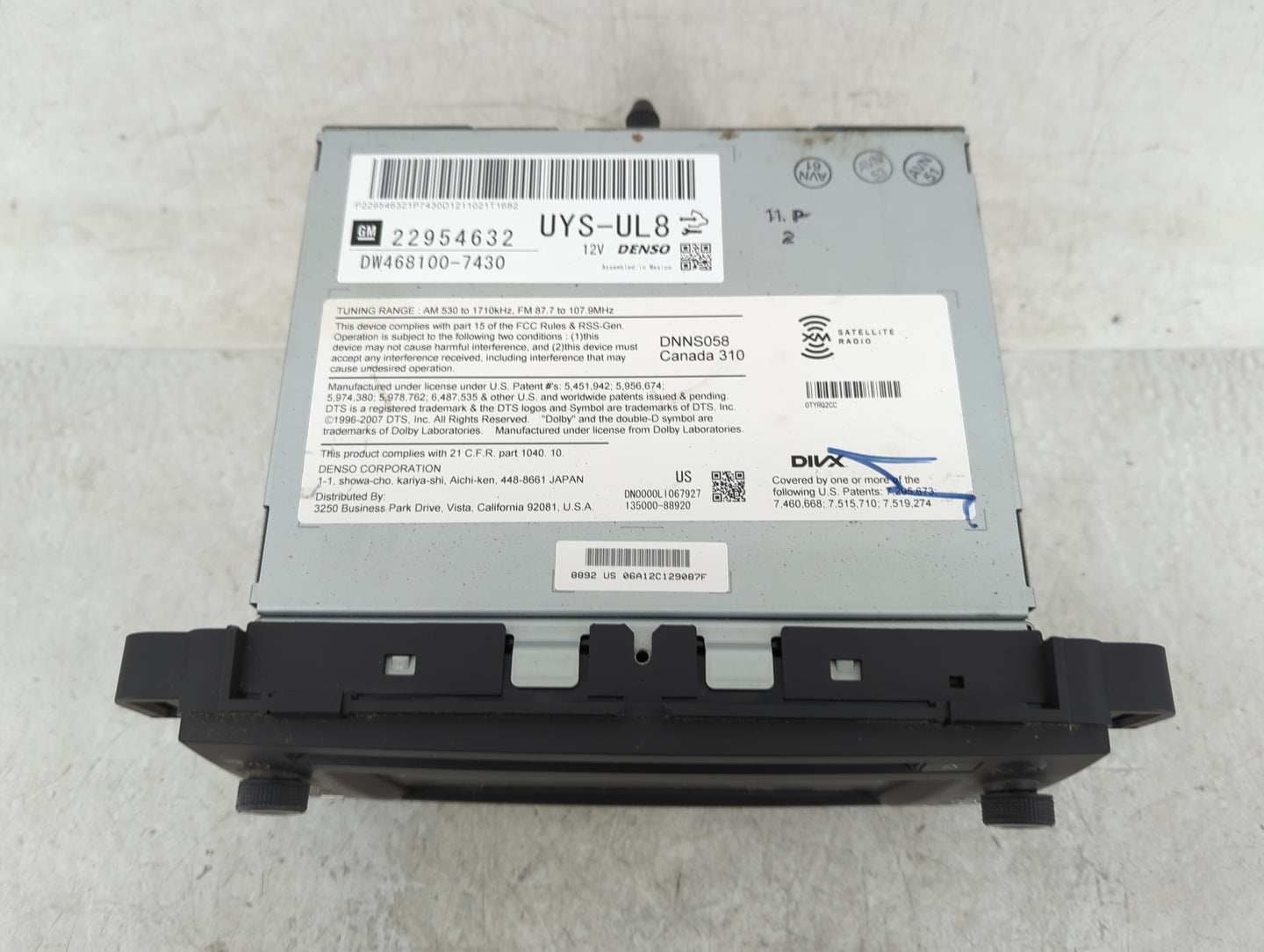 2012-2014 Chevrolet Tahoe Radio AM FM Cd Player Receiver Replacement P/N:DW468100-7430 22954632 Fits Fits 2012 2013 2014 OEM