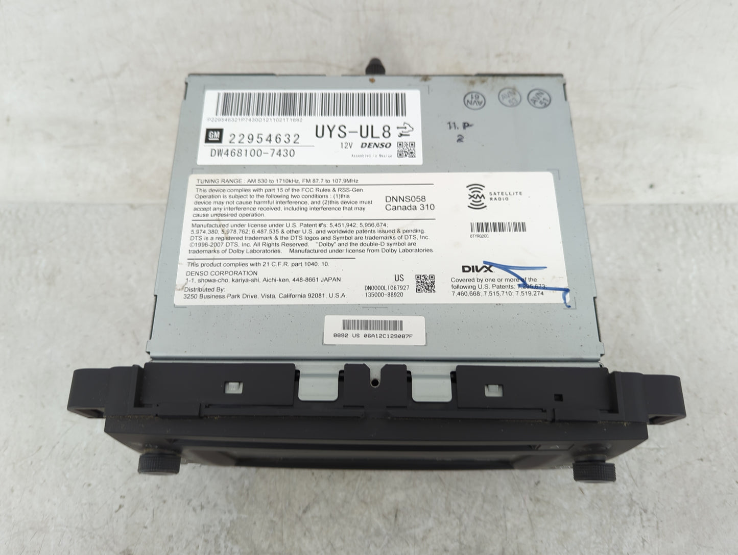 2012-2014 Chevrolet Tahoe Radio AM FM Cd Player Receiver Replacement P/N:DW468100-7430 22954632 Fits Fits 2012 2013 2014 OEM