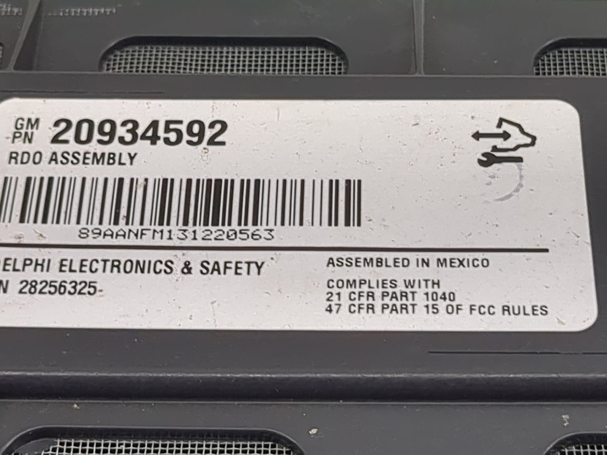 2007-2014 Chevrolet Tahoe Radio AM FM Cd Player Receiver Replacement P/N:20934592 28256325 Fits OEM Used Auto Parts - Oemuse