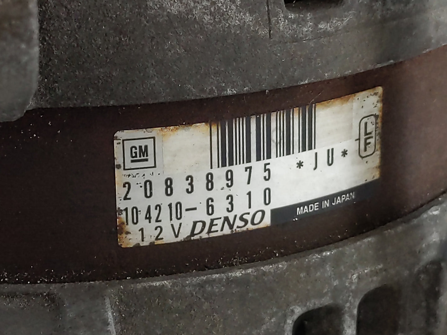 2013 Chevrolet Traverse Alternator Replacement Generator Charging Assembly Engine OEM P/N:104210-6310 20838975 Fits OEM Used