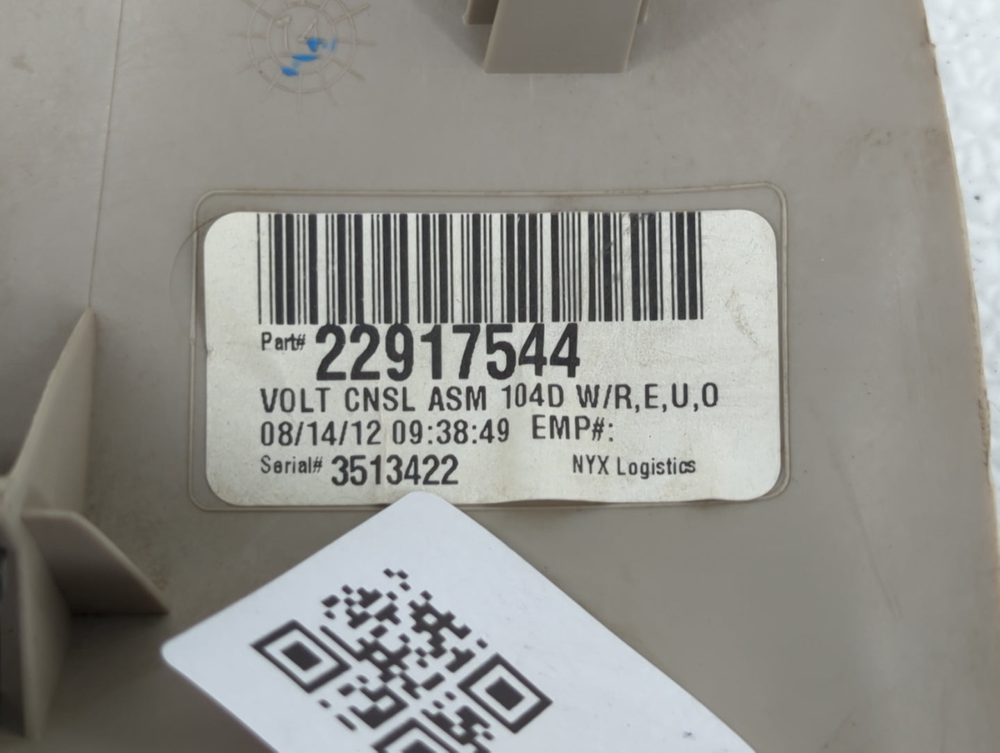 2012-2015 Chevrolet Volt Overhead Console W/rear Climate Control - Oemusedautoparts1.com