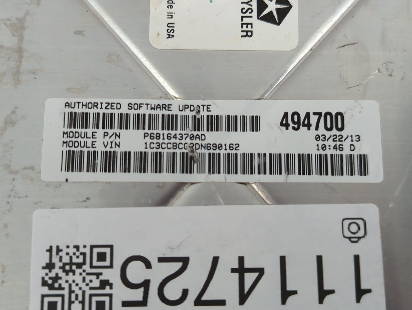 2013 Chrysler 200 PCM Engine Control Computer ECU ECM PCU OEM P/N:P05150724AC Fits OEM Used Auto Parts - Oemusedautoparts1.c