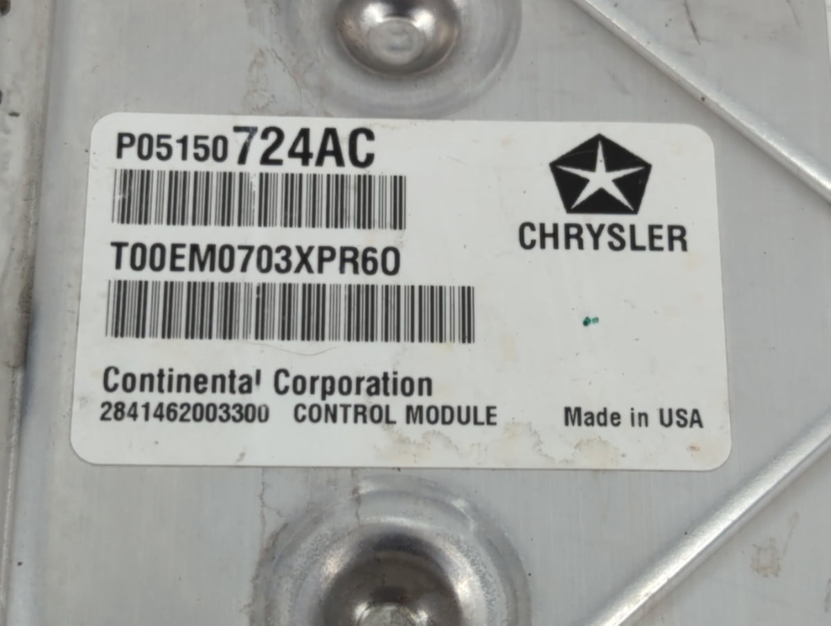 2013 Chrysler 200 PCM Engine Control Computer ECU ECM PCU OEM P/N:P05150724AC OEM Used Auto Parts - Oemusedautoparts1.com