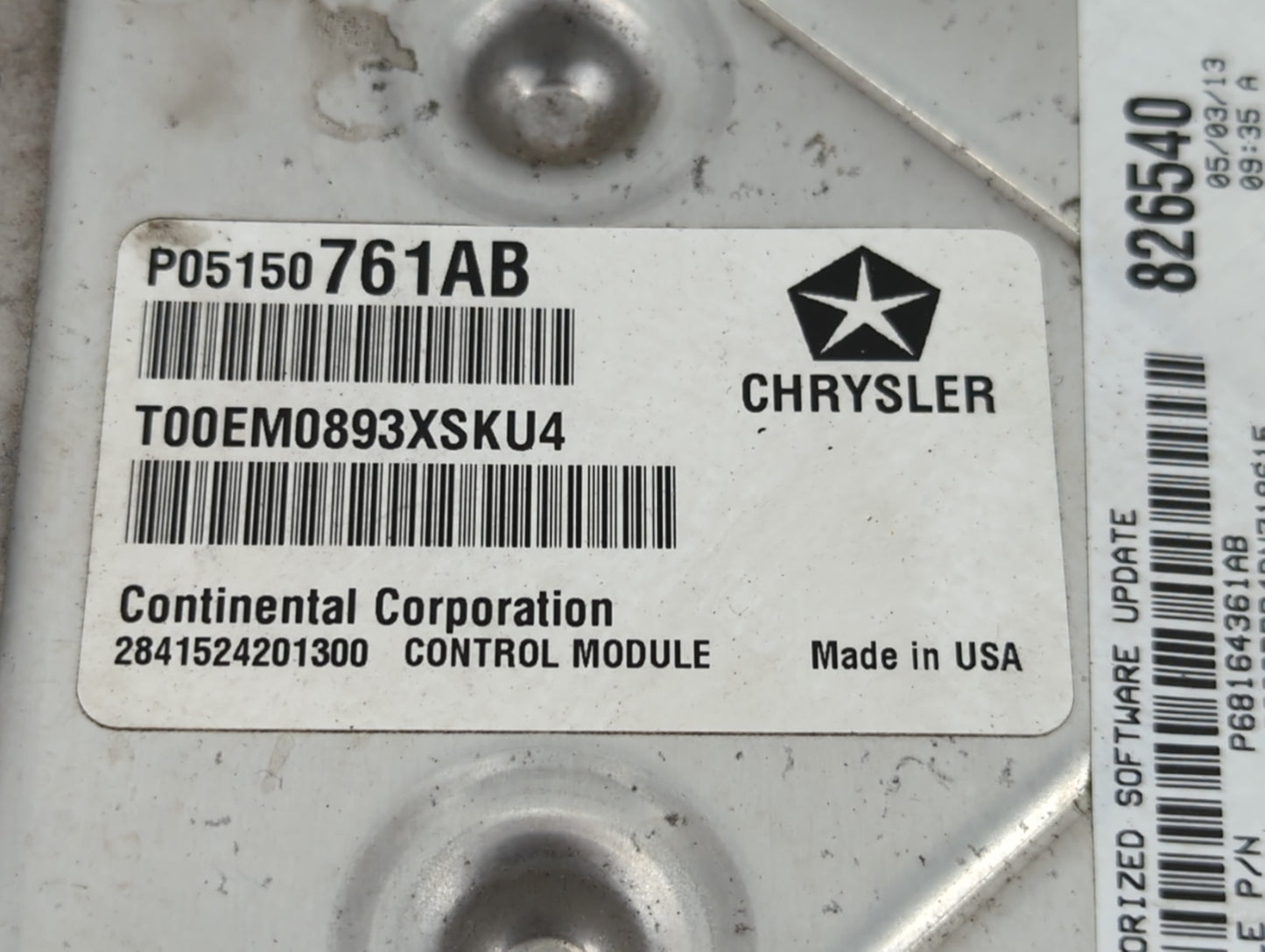 2013 Chrysler 200 PCM Engine Control Computer ECU ECM PCU OEM P/N:P05150761AB Fits OEM Used Auto Parts - Oemusedautoparts1.c