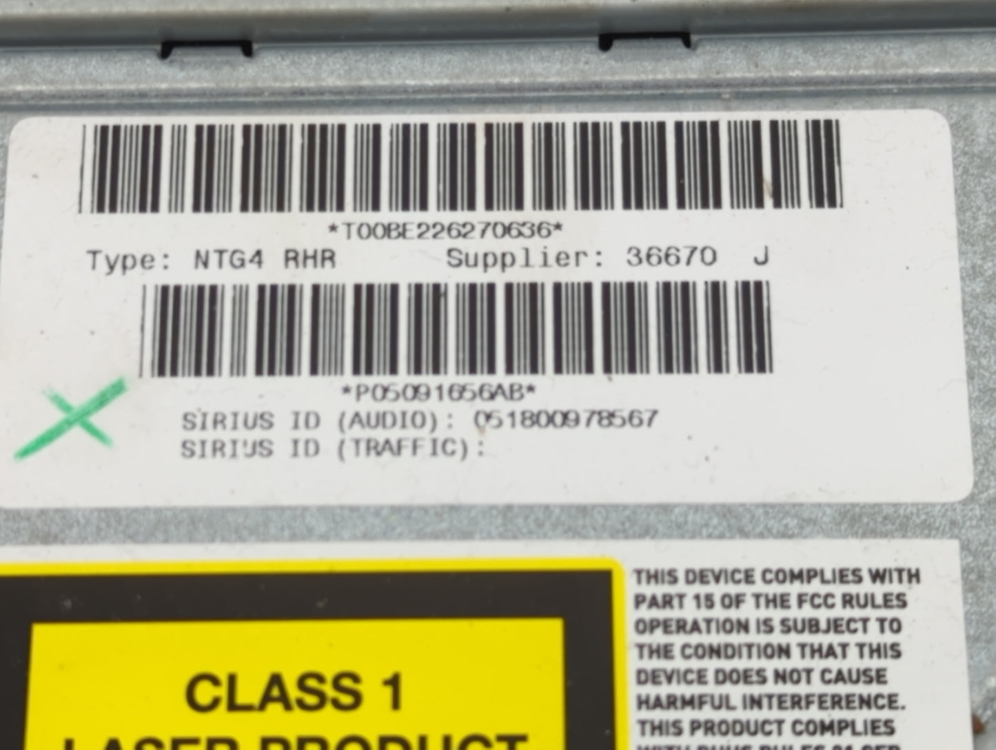 2011-2013 Chrysler 200 Radio AM FM Cd Player Receiver Replacement P/N:P05091656AB Fits Fits 2011 2013 2014 OEM Used Auto Par