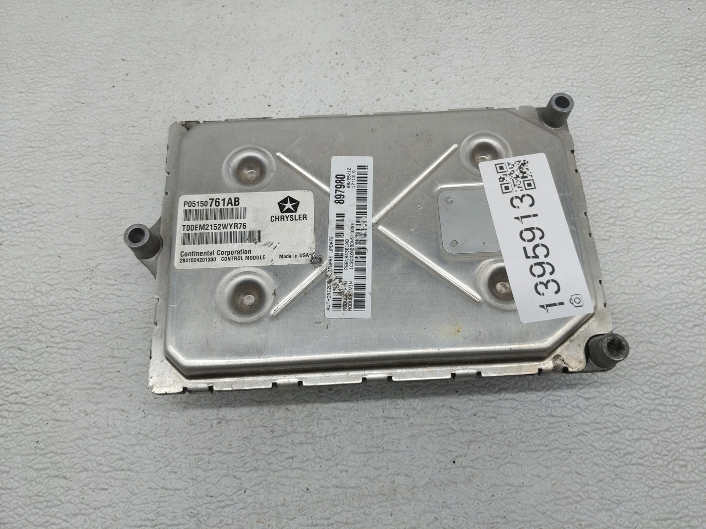 2013 Chrysler 200 PCM Engine Control Computer ECU ECM PCU OEM P/N:05150761AB Fits OEM Used Auto Parts - Oemusedautoparts1.co