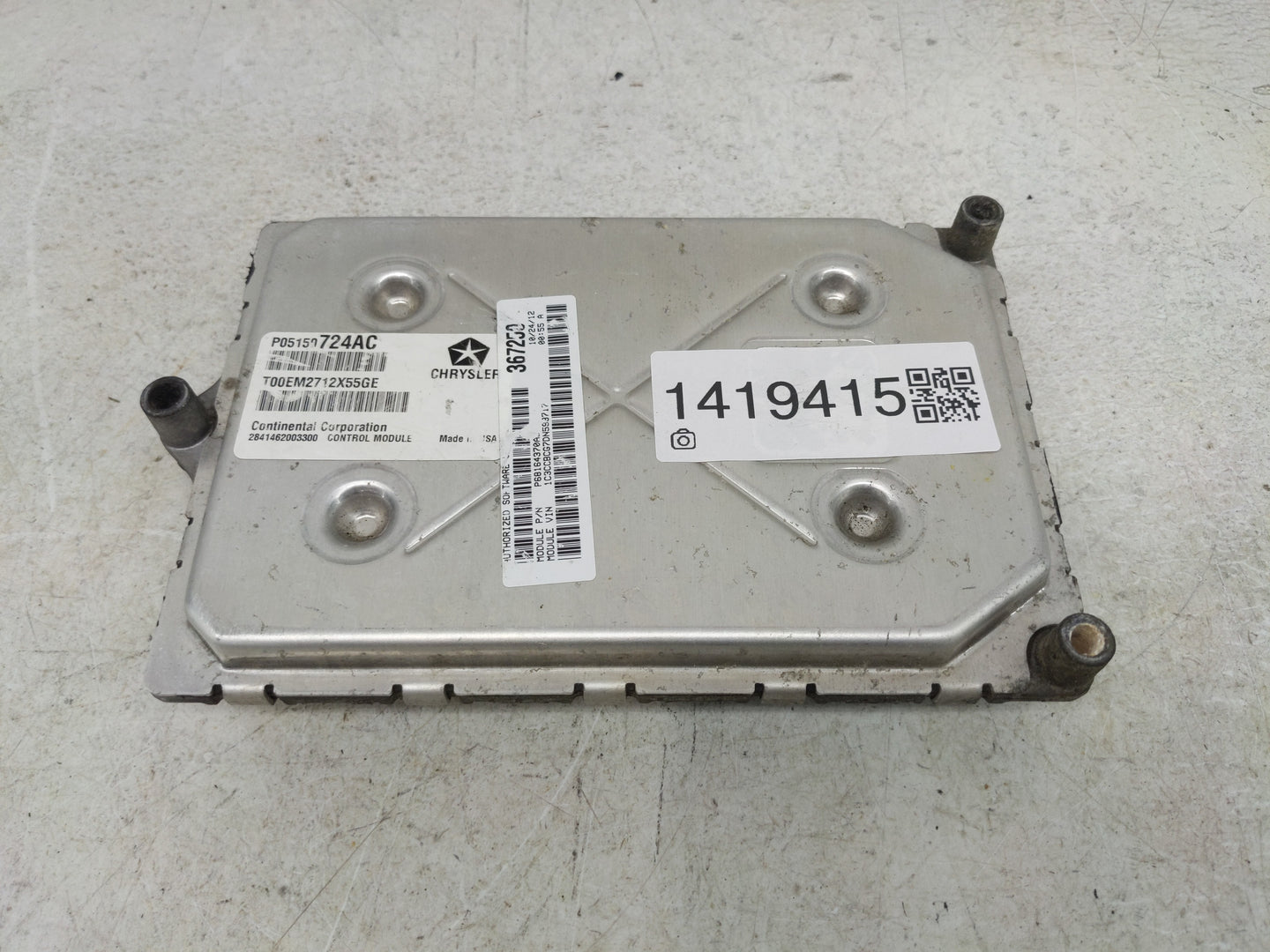 2013 Chrysler 200 PCM Engine Control Computer ECU ECM PCU OEM P/N:P05150724AC Fits OEM Used Auto Parts - Oemusedautoparts1.c