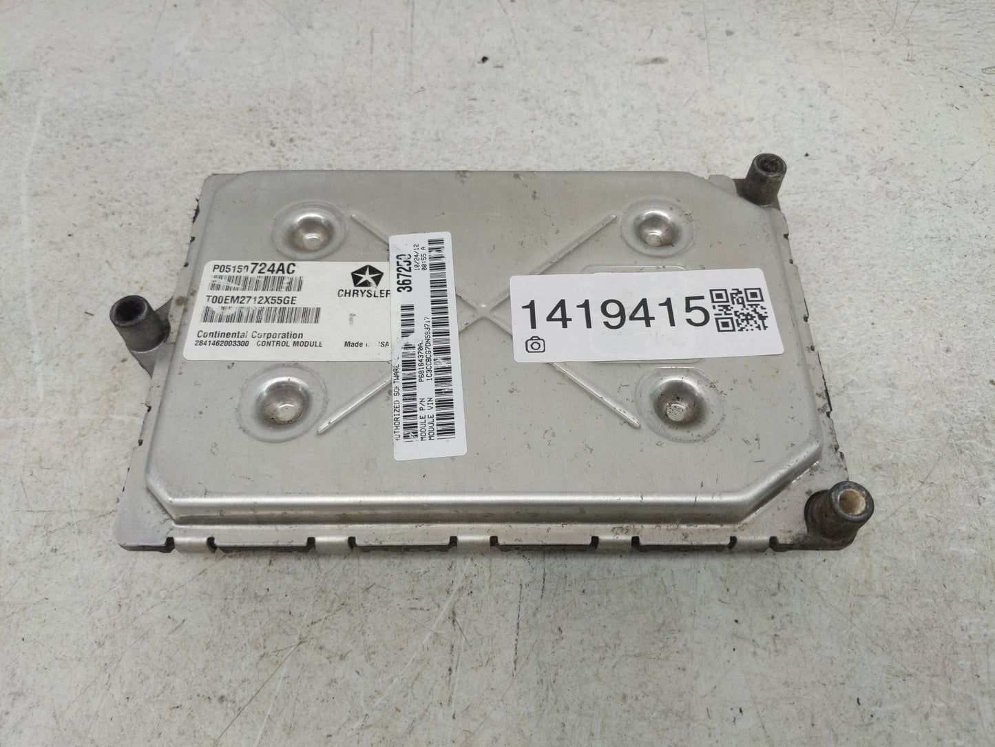2013 Chrysler 200 PCM Engine Control Computer ECU ECM PCU OEM P/N:P05150724AC Fits OEM Used Auto Parts - Oemusedautoparts1.c