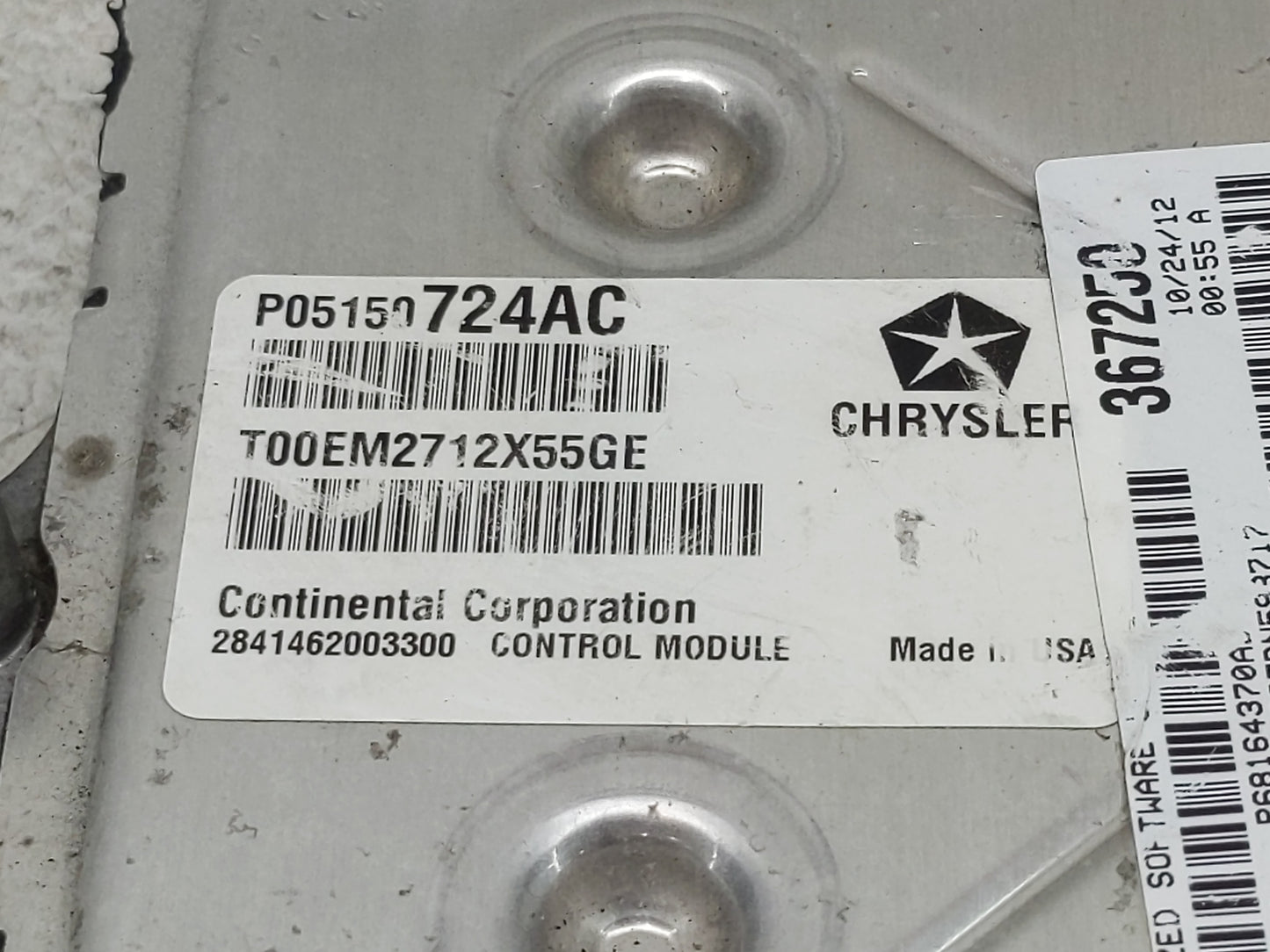 2013 Chrysler 200 PCM Engine Control Computer ECU ECM PCU OEM P/N:P05150724AC Fits OEM Used Auto Parts - Oemusedautoparts1.c