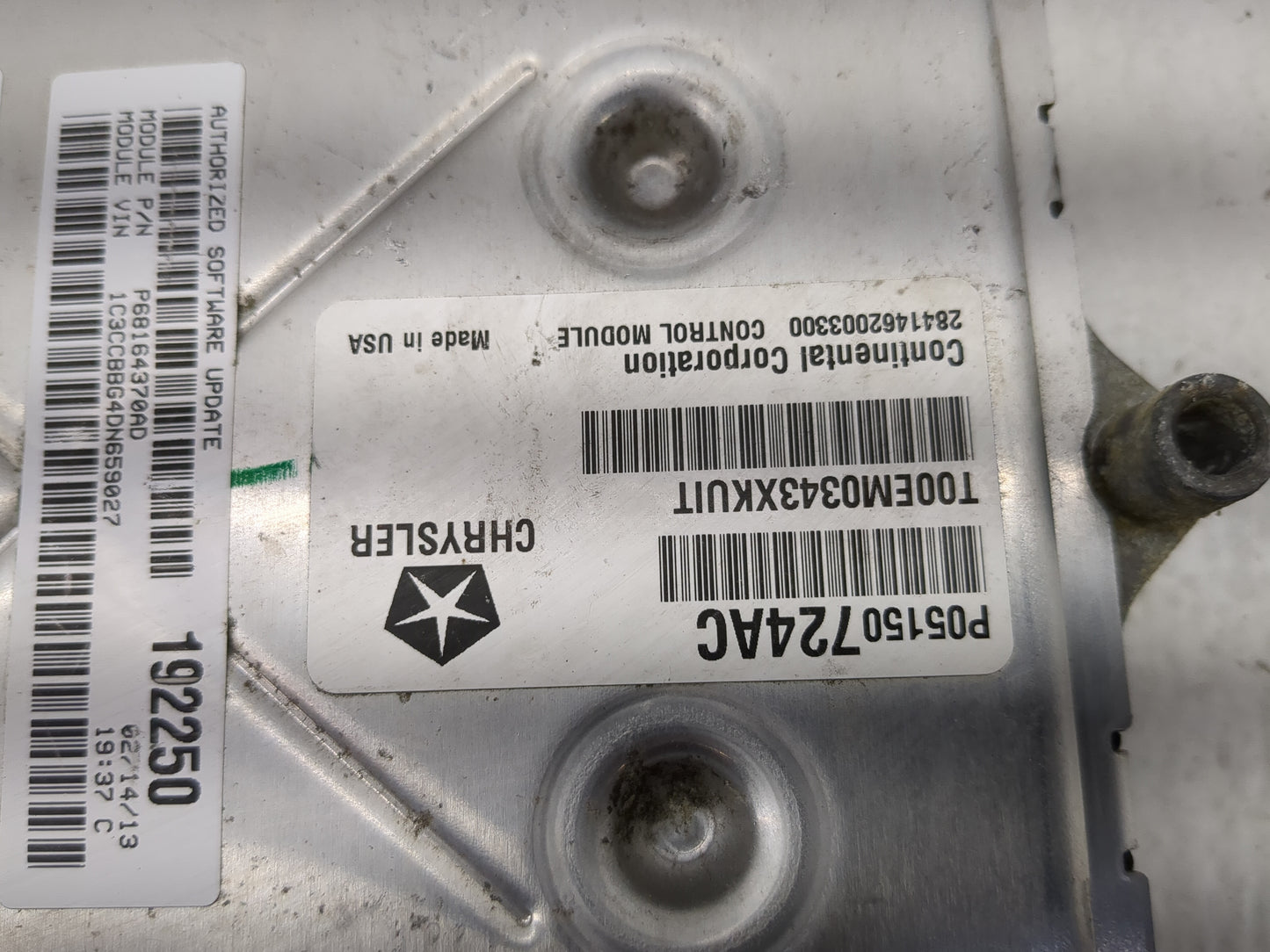 2013 Chrysler 200 PCM Engine Control Computer ECU ECM PCU OEM P/N:P05150724AC P68164370AD, T00EM0343XKU1T Fits Fits 2007 OEM