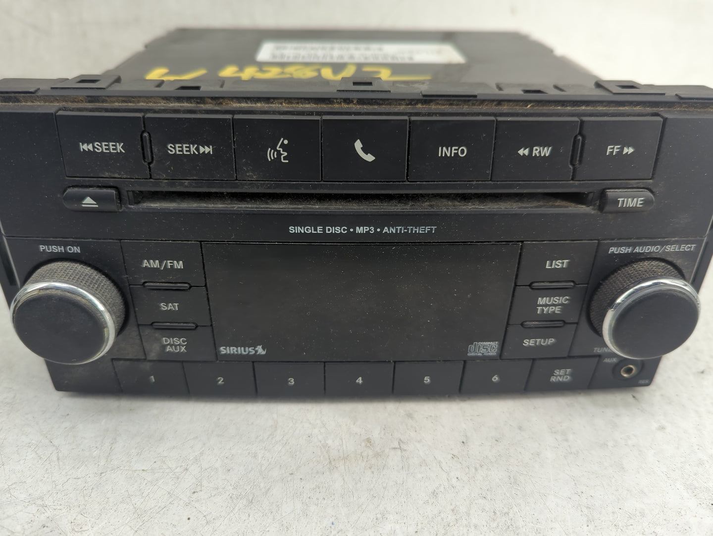 2013-2014 Chrysler 200 Radio AM FM Cd Player Receiver Replacement P/N:P05091197AC SPNP05091197AC Fits Fits 2013 2014 OEM Use