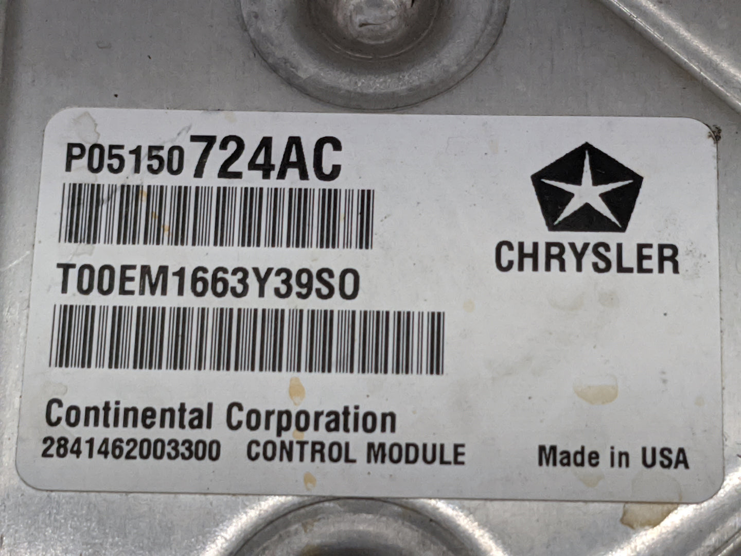 2013 Chrysler 200 PCM Engine Control Computer ECU ECM PCU OEM P/N:P05150724AC P68164370AE Fits OEM Used Auto Parts - Oemused