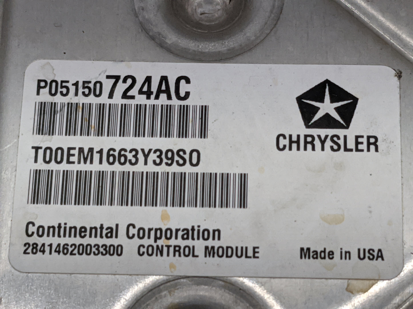 2013 Chrysler 200 PCM Engine Control Computer ECU ECM PCU OEM P/N:P05150724AC P68164370AE Fits OEM Used Auto Parts - Oemused