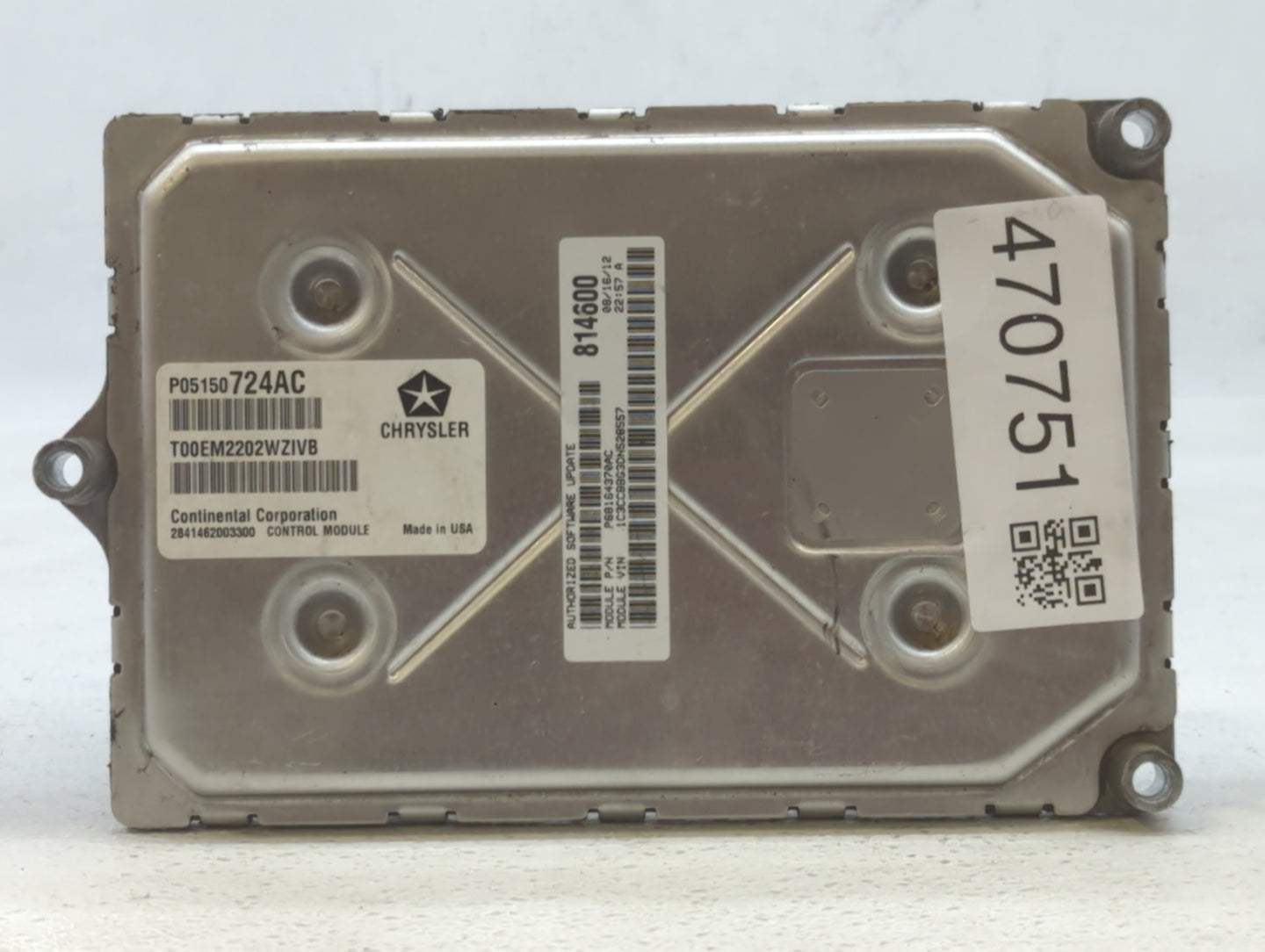 2013 Chrysler 200 PCM Engine Control Computer ECU ECM PCU OEM P/N:P05150724AC P68164370AE, P051507603AB, P68164370AD Fits OE