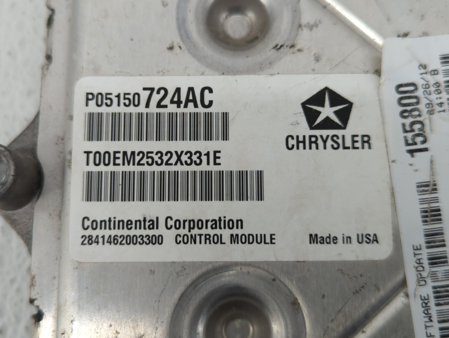 2013 Chrysler 200 PCM Engine Control Computer ECU ECM PCU OEM P/N:P05150724AC P68164370AE, P051507603AB, P68164370AD Fits OE