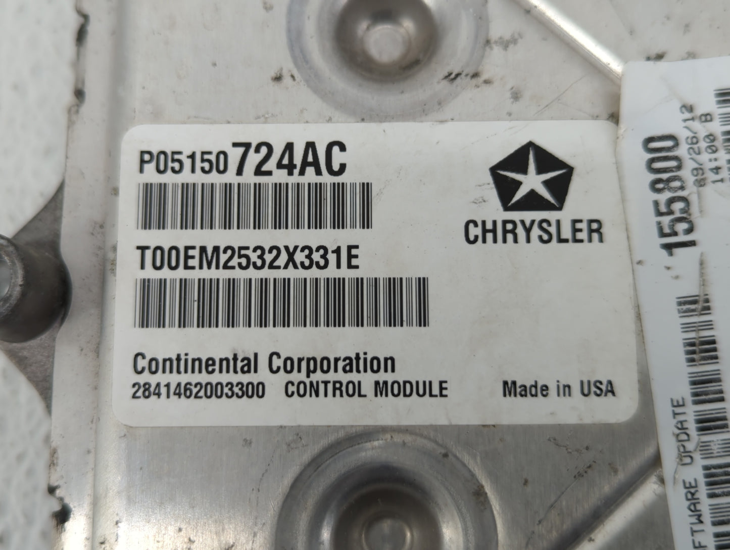 2013 Chrysler 200 PCM Engine Control Computer ECU ECM PCU OEM P/N:P05150724AC P68164370AE, P051507603AB, P68164370AD Fits OE