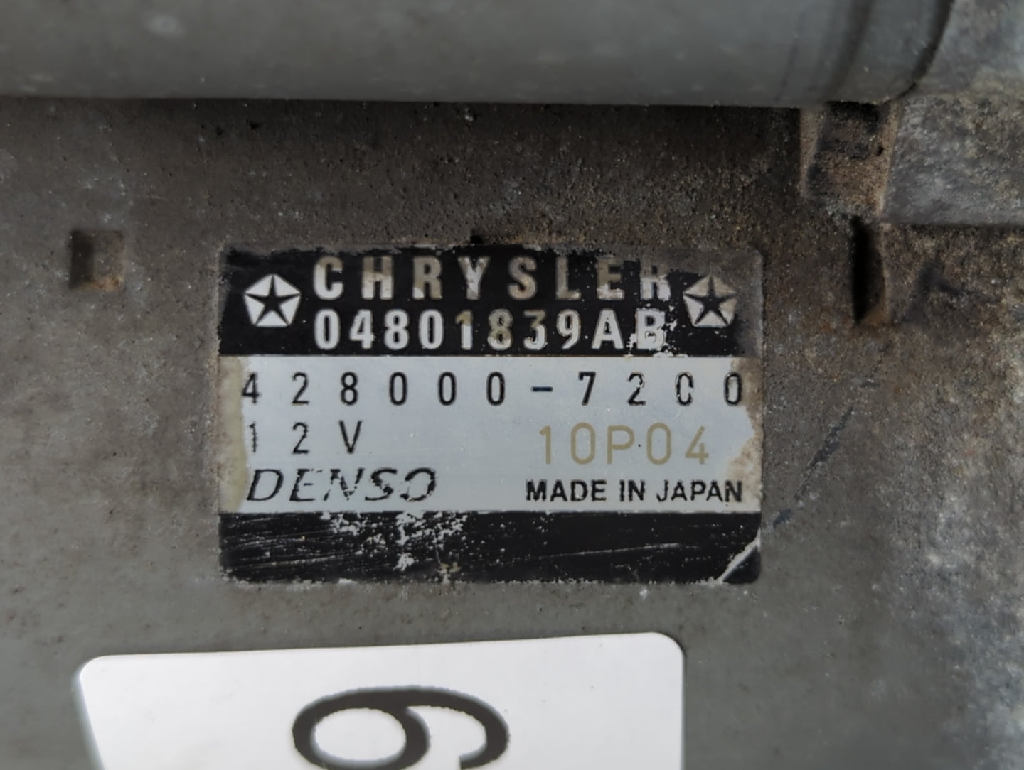 2011-2014 Chrysler 200 Car Starter Motor Solenoid OEM P/N:04801839AB 428000-7200 Fits Fits 2011 2012 2013 2014 OEM Used Auto