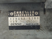 2011-2014 Chrysler 200 Car Starter Motor Solenoid OEM P/N:04801839AB 428000-7200 Fits Fits 2011 2012 2013 2014 OEM Used Auto